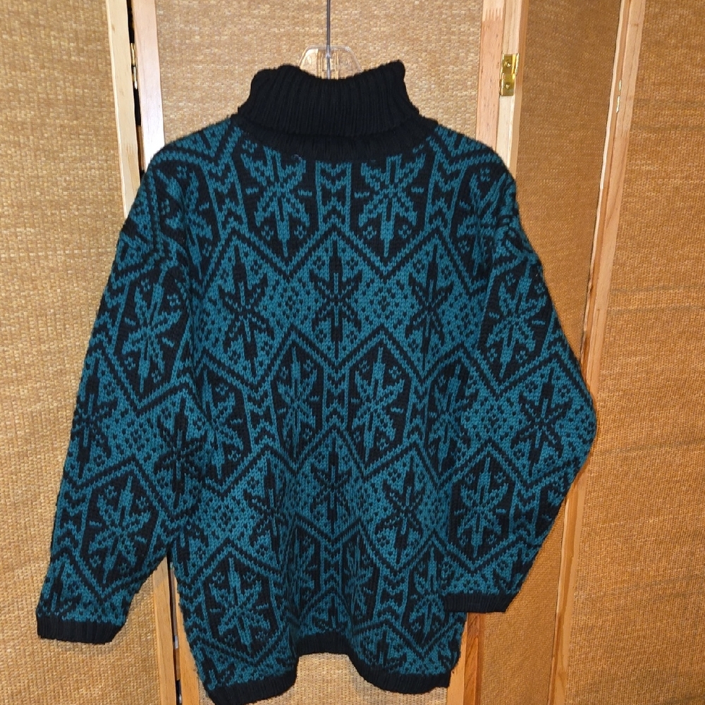 GAP Men's Turtleneck Sweater in Black and Teal